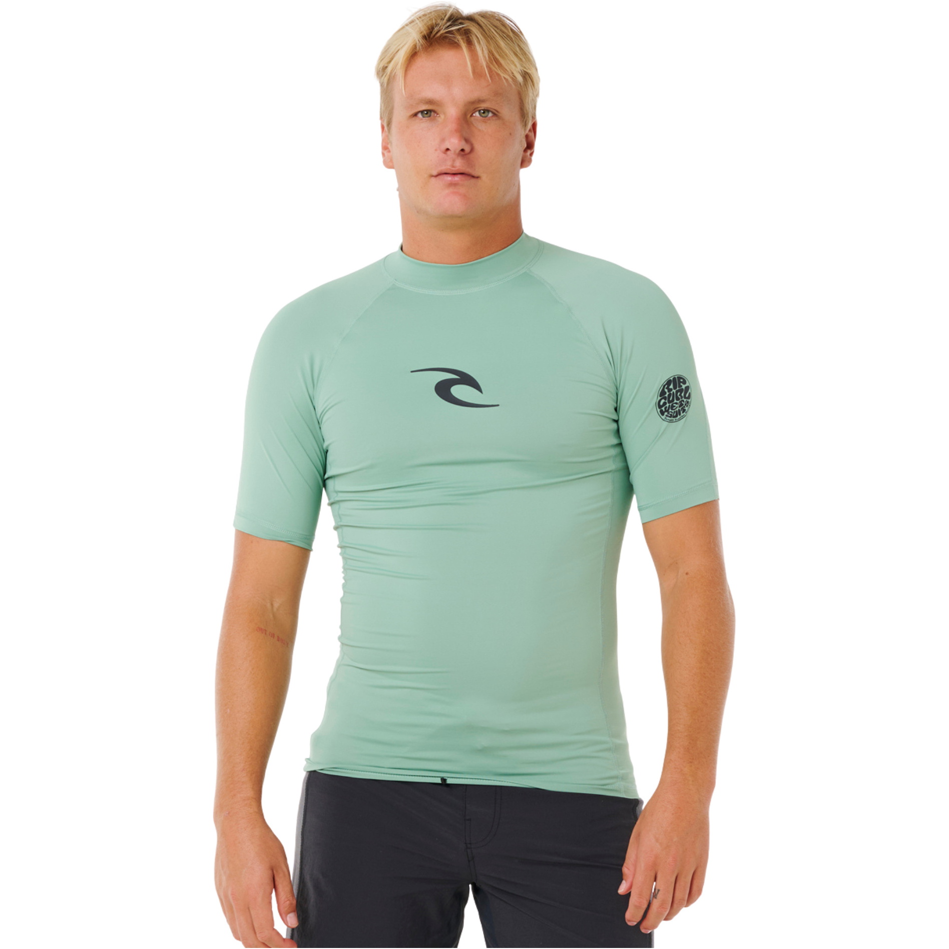 2026 Rip Curl Da Uomo Waves UPF Performance Canotta In Lycra A Maniche Corte 16MMRV - Aloe